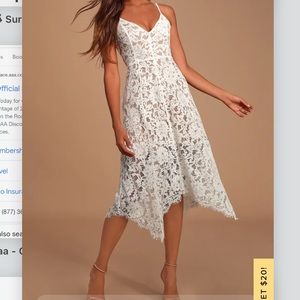 Lulus white lace dress